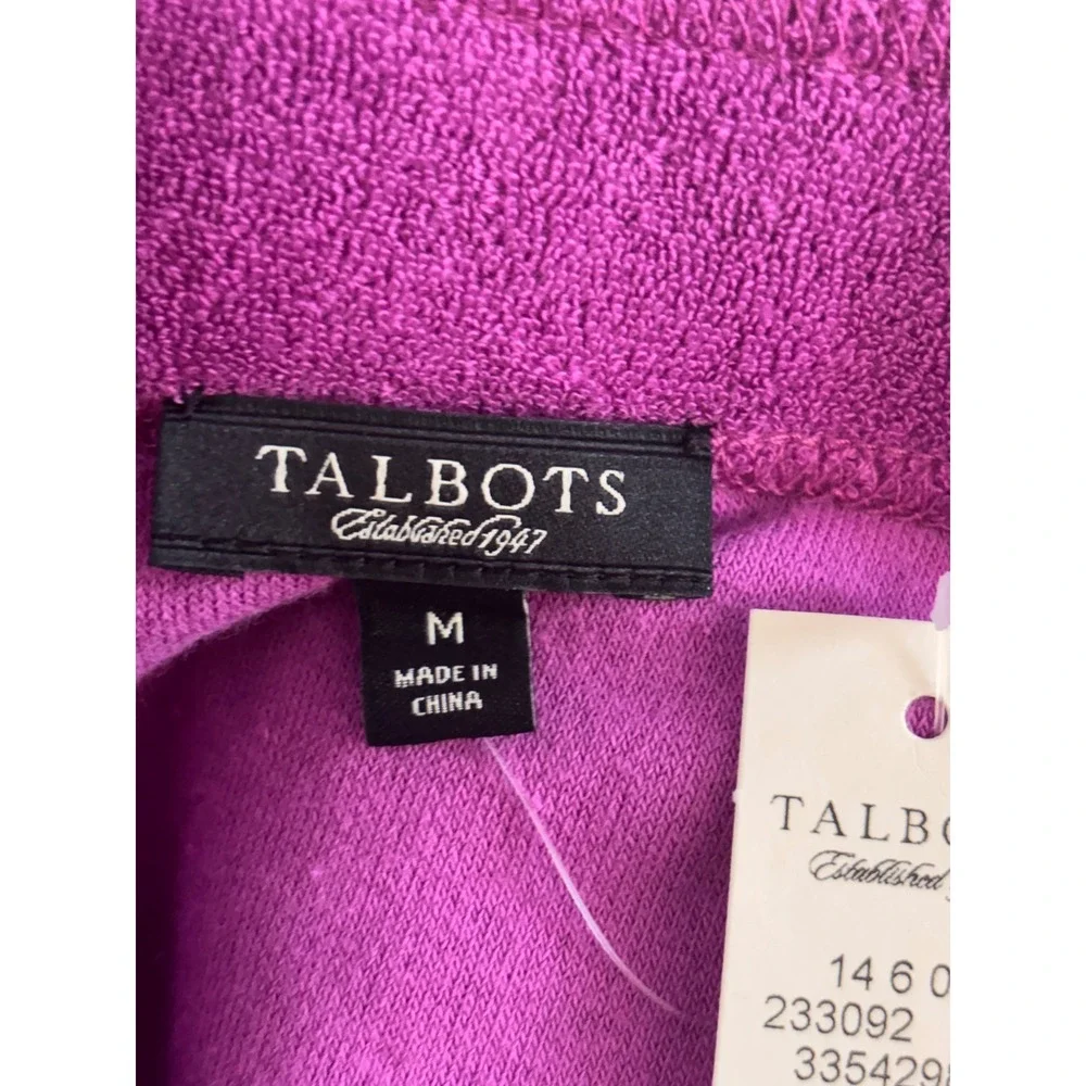 Talbots Womens Mini Skirt M Purple Terry Cloth Pocket Drawstring Y2K Coastal NEW